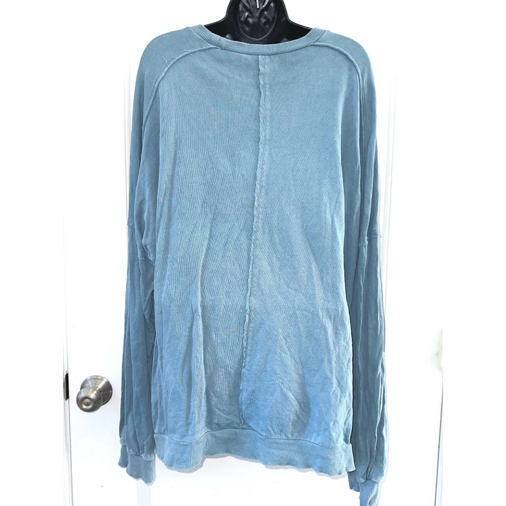 Easel Blue Sweatshirt with Leopard Print Lightning Bolt - Picture 3 of 6